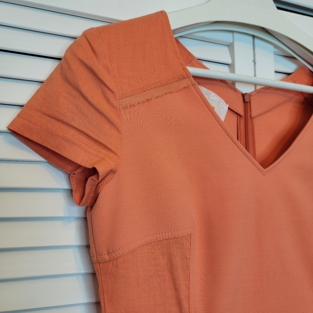 VTG HUGO BOSS‎ Short Sleeve Sheath Dress Sz 2 Orange Business Casual Old Money - Picture 5 of 13